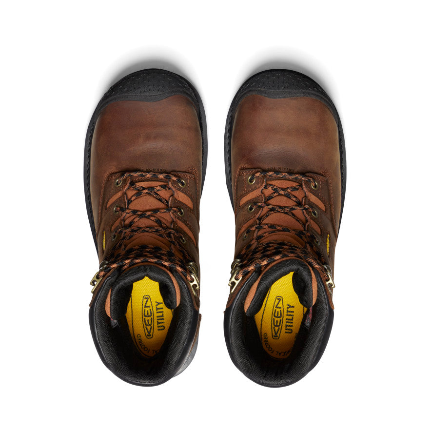 Keen Men's Camden 8" Insulated Waterproof Boot (Carbon Toe) Leather Brown/Black