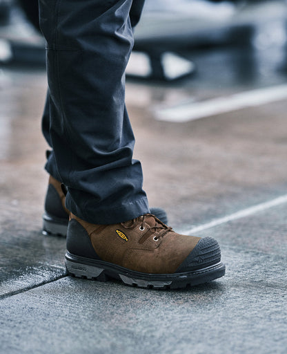 Keen Men's Camden 8" Insulated Waterproof Boot (Carbon Toe) Leather Brown/Black