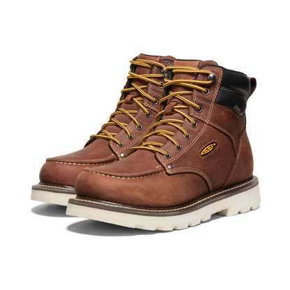Keen Men's Cincinnati 6" Waterproof 90° Heel Boot (Soft Toe) Tuscan Red/Sandshell