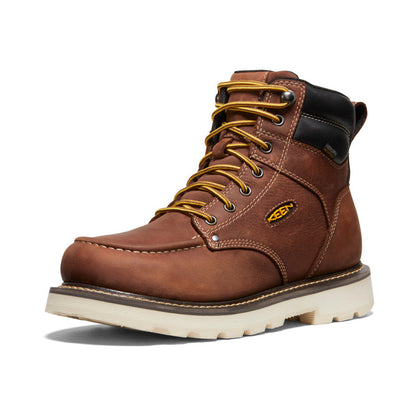 Keen Men's Cincinnati 6" Waterproof 90° Heel Boot (Soft Toe) Tuscan Red/Sandshell