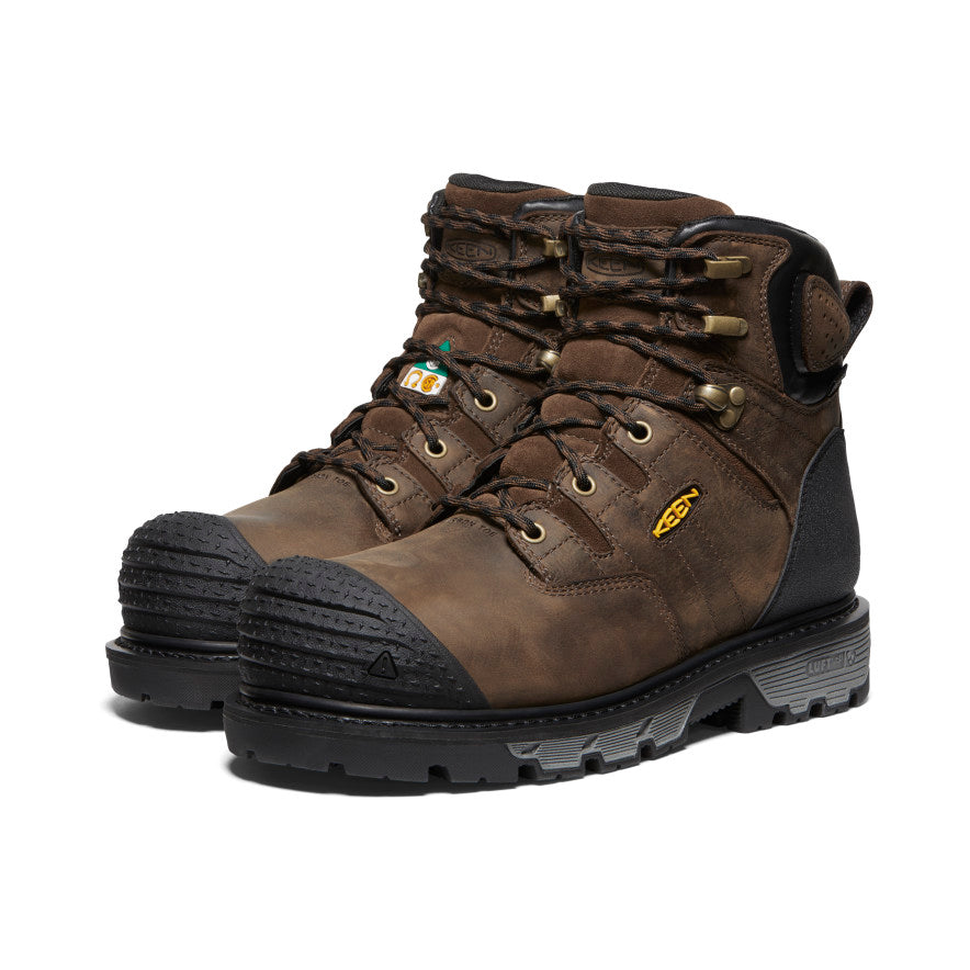 Keen Men's CSA Camden 6" Waterproof Boot (Carbon Toe) Dark Earth/Black