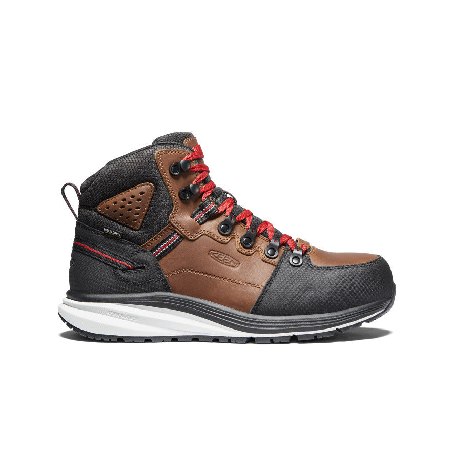 Keen Men's Red Hook Waterproof Boot (Carbon Toe) Tobacco/Black