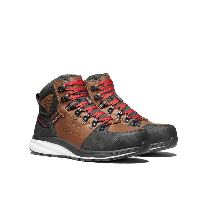 Keen Men's Red Hook Waterproof Boot (Carbon Toe) Tobacco/Black