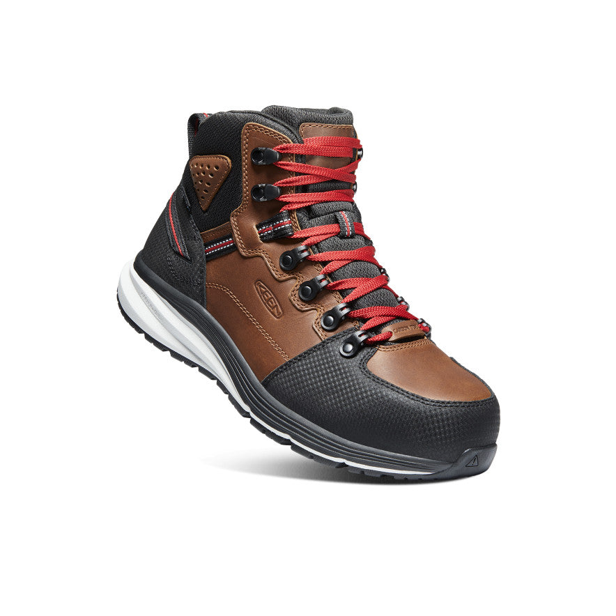 Keen Men's Red Hook Waterproof Boot (Carbon Toe) Tobacco/Black