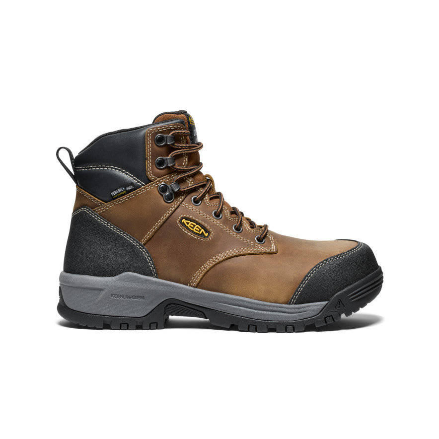 Keen Men's Evanston 6" Insulated Waterproof Boot (Carbon Toe) Bison/Black