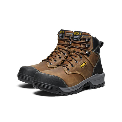 Keen Men's Evanston 6" Insulated Waterproof Boot (Carbon Toe) Bison/Black