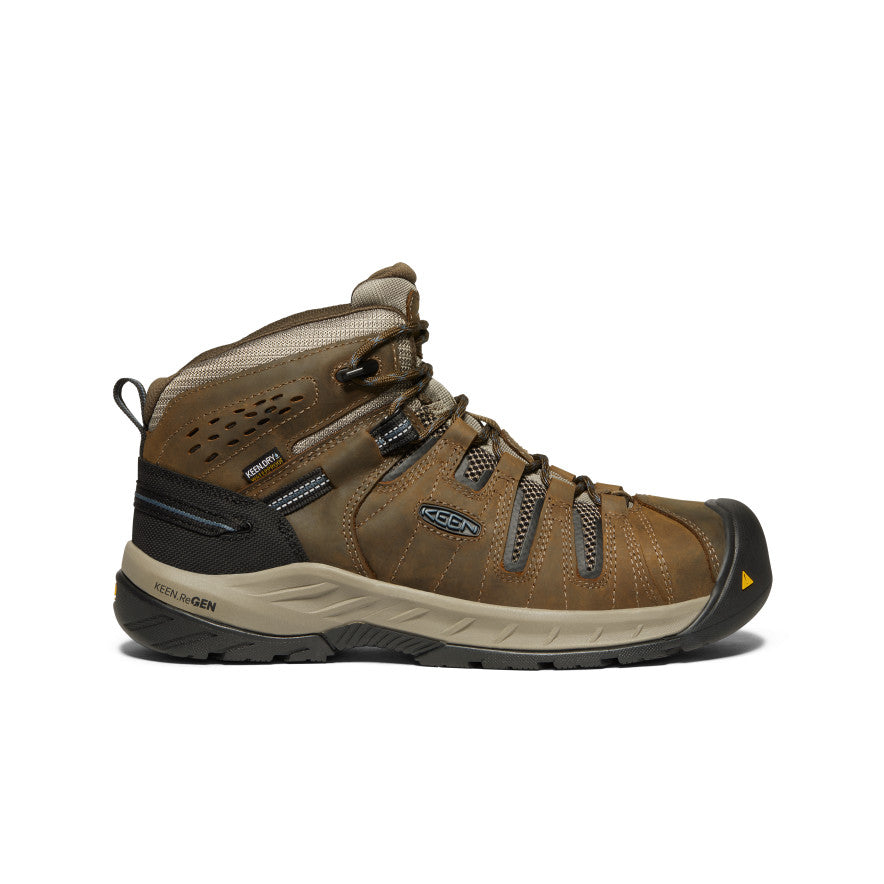 Keen Men's Flint II Waterproof Boot (Steel Toe) Cascade Brown/Orion Blue