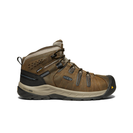 Keen Men's Flint II Waterproof Boot (Steel Toe) Cascade Brown/Orion Blue