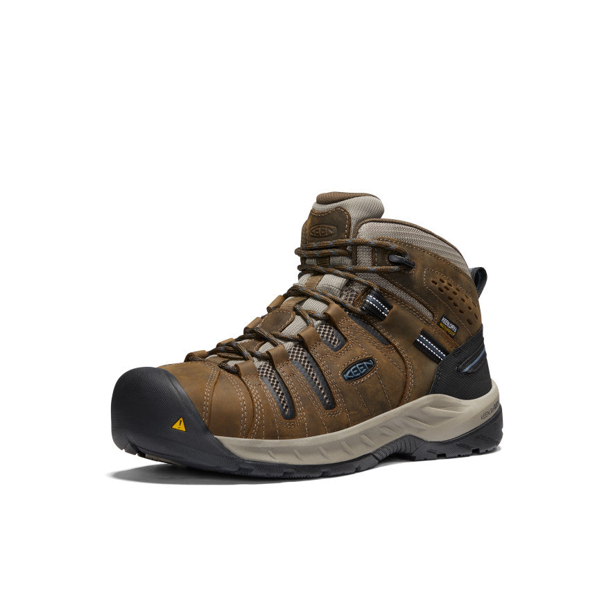 Keen Men's Flint II Waterproof Boot (Steel Toe) Cascade Brown/Orion Blue
