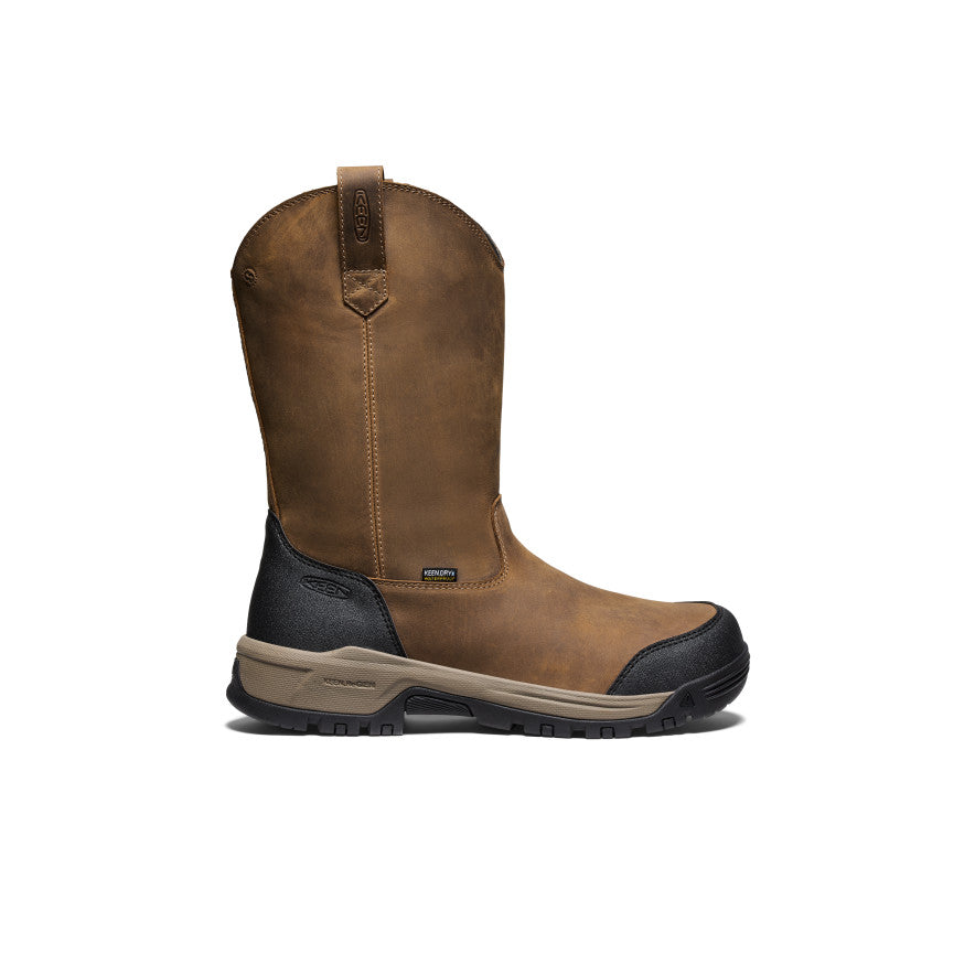 Keen Men's Evanston Pull-On Waterproof Boot (Soft Toe) Bison/Black