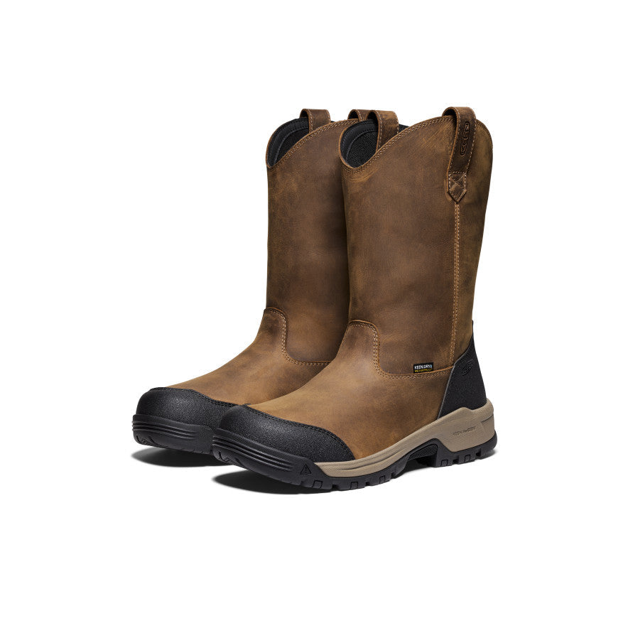 Keen Men's Evanston Pull-On Waterproof Boot (Soft Toe) Bison/Black