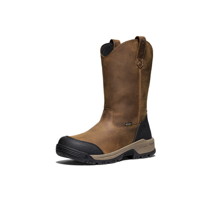 Keen Men's Evanston Pull-On Waterproof Boot (Soft Toe) Bison/Black