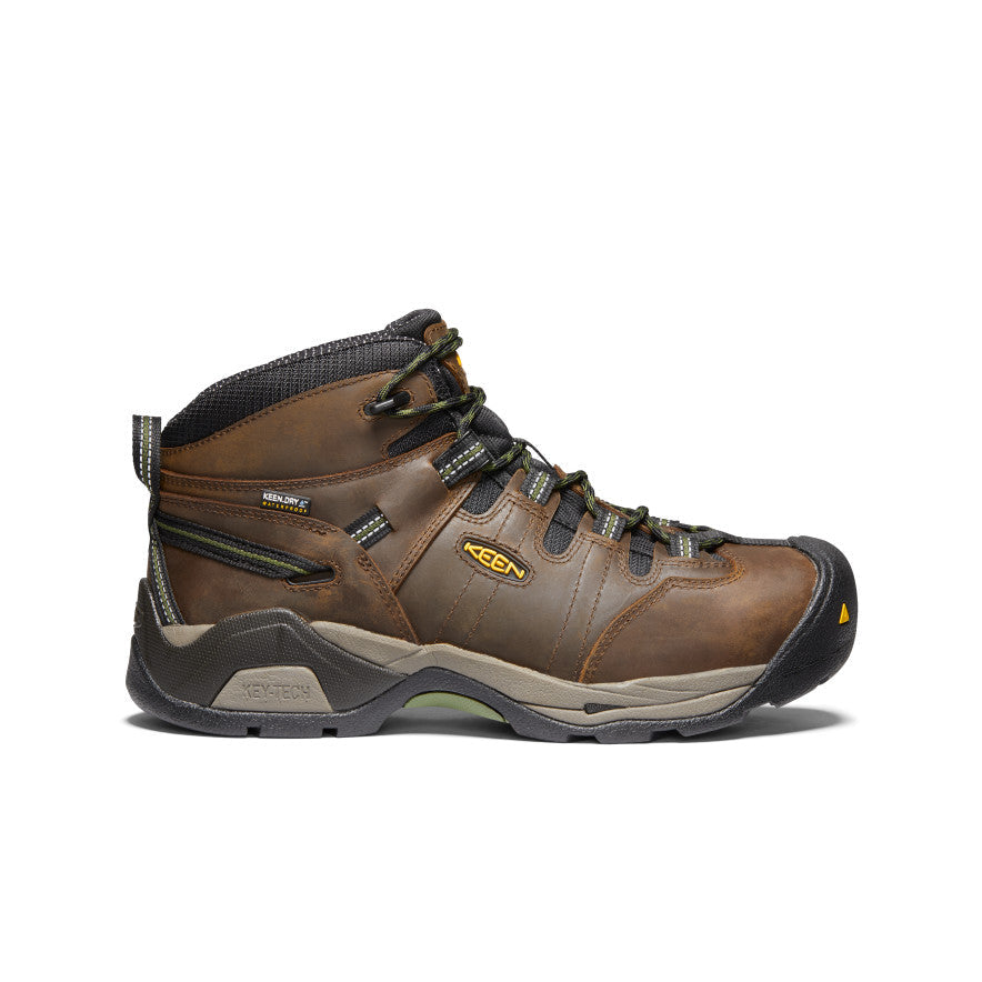 Keen Men's Detroit XT Waterproof Boot (Steel Toe) Cascade Brown/Bronze Green
