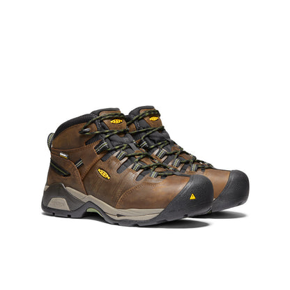 Keen Men's Detroit XT Waterproof Boot (Steel Toe) Cascade Brown/Bronze Green