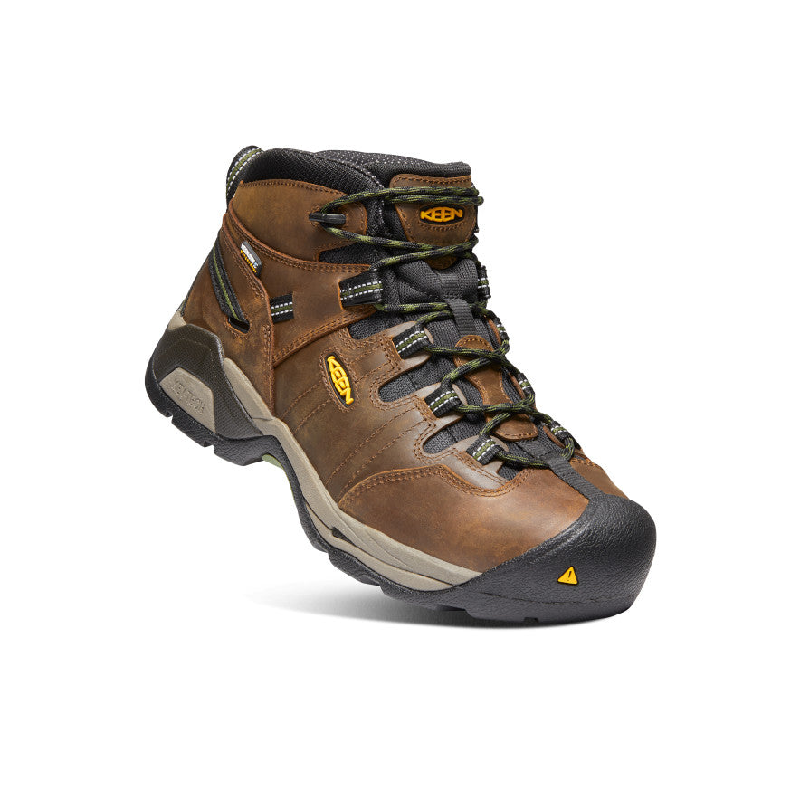 Keen Men's Detroit XT Waterproof Boot (Steel Toe) Cascade Brown/Bronze Green