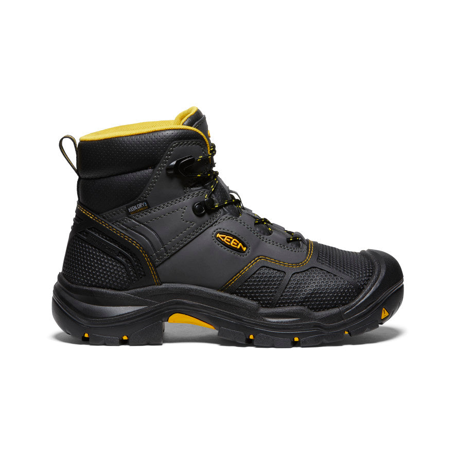 Keen Men's Logandale Waterproof Boot (Steel Toe) Raven/Black