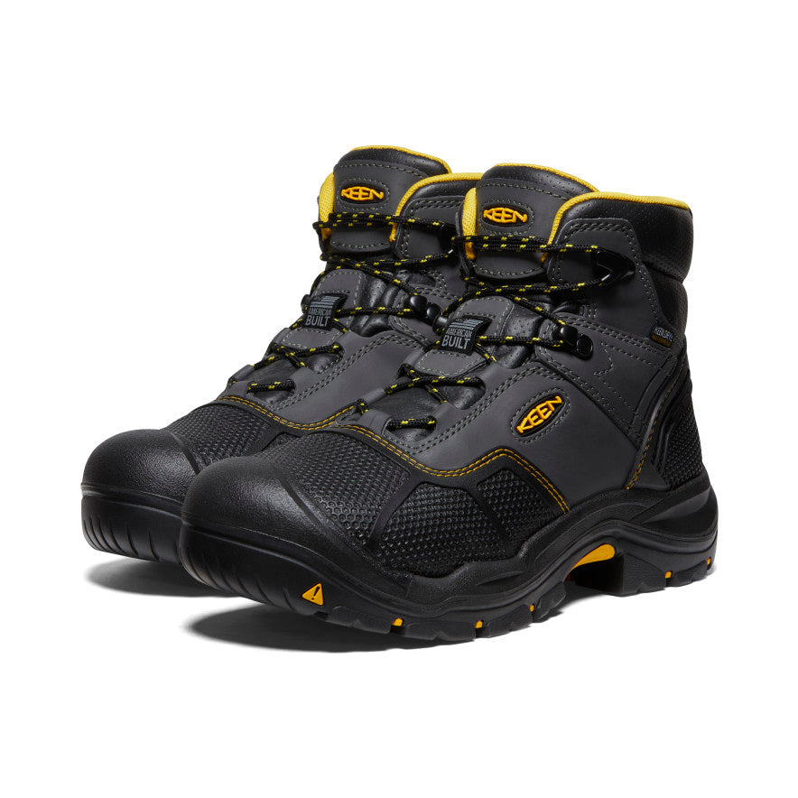 Keen Men's Logandale Waterproof Boot (Steel Toe) Raven/Black