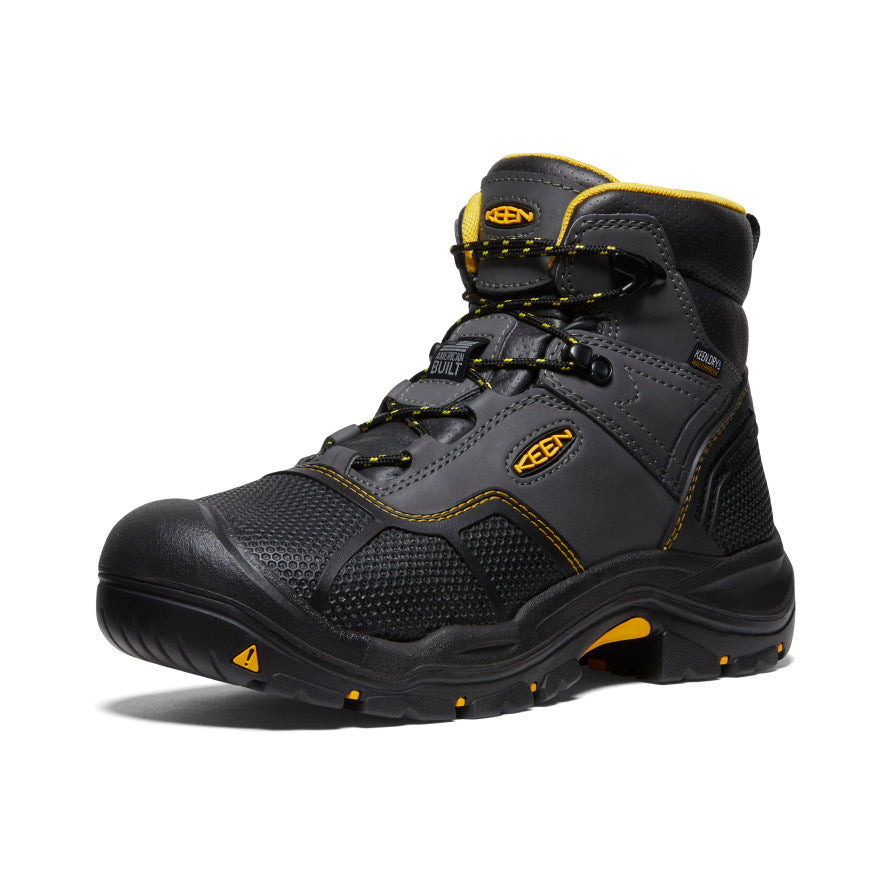 Keen Men's Logandale Waterproof Boot (Steel Toe) Raven/Black
