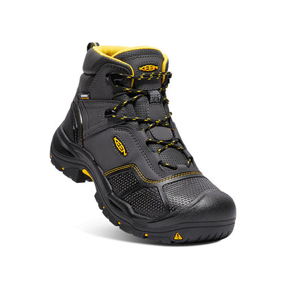 Keen Men's Logandale Waterproof Boot (Steel Toe) Raven/Black