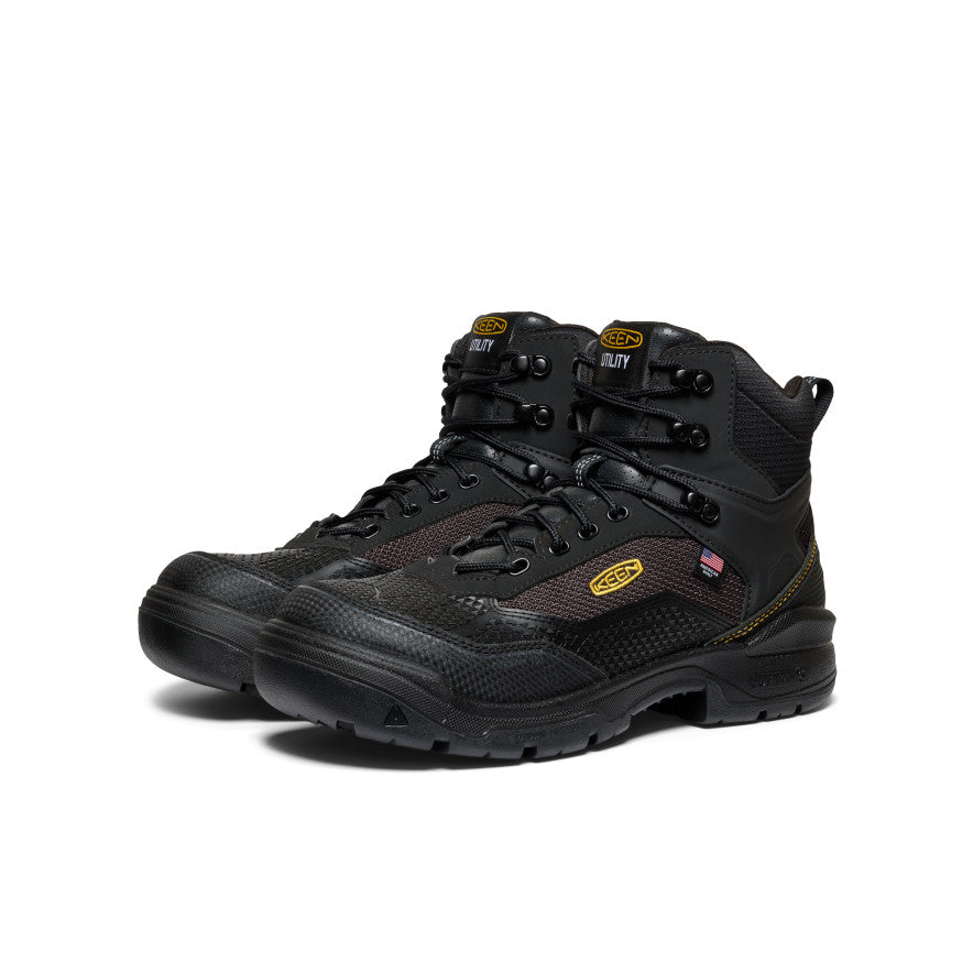 Keen Men's Stronglite Waterproof Boot (Carbon Toe) Black/Black