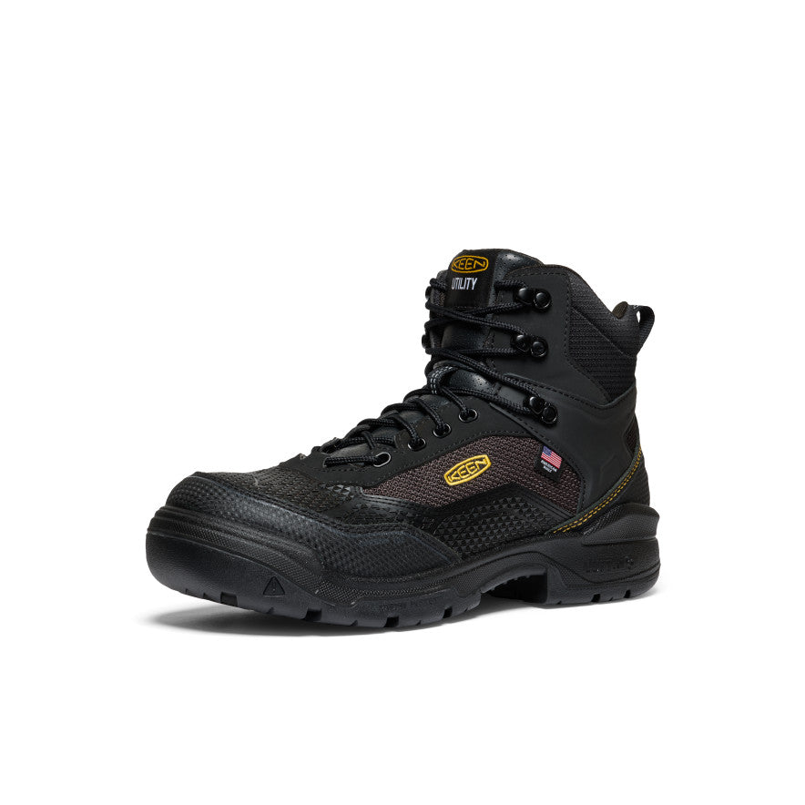 Keen Men's Stronglite Waterproof Boot (Carbon Toe) Black/Black