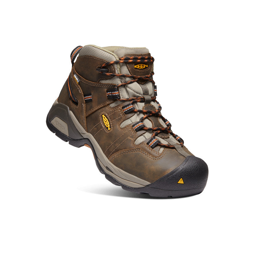 Keen Men's Detroit XT Waterproof Boot (Soft Toe) Black Olive/Leather Brown