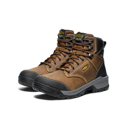 Keen Men's Evanston 6" Waterproof Boot (Soft Toe) Bison/Black