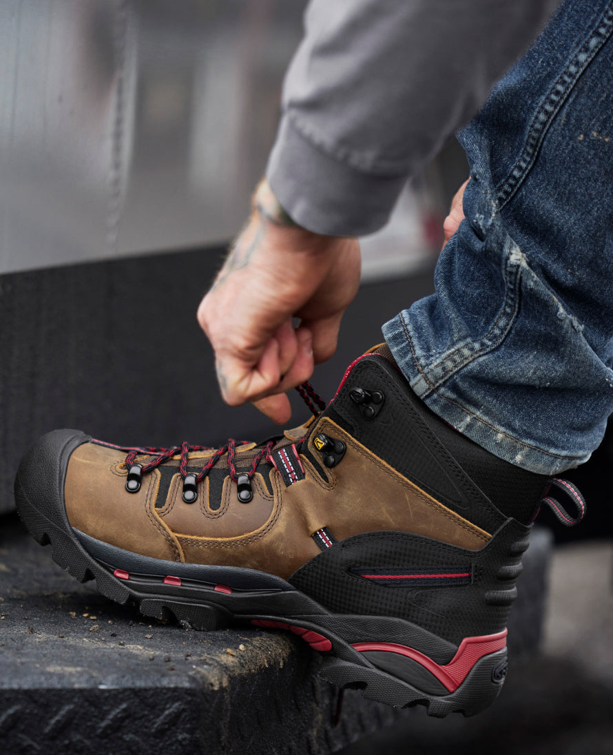 Keen Men's Pittsburgh 6" Waterproof Boot (Steel Toe) Bison