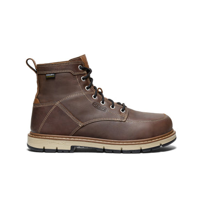 Keen Men's San Jose 6" Waterproof 90° Heel Boot (Aluminum Toe) Bison/Black