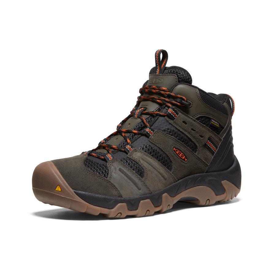 Keen Men's Headout Waterproof Hiking Boot Black Olive/Fossil Orange