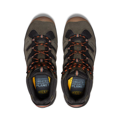 Keen Men's Headout Waterproof Hiking Boot Black Olive/Fossil Orange