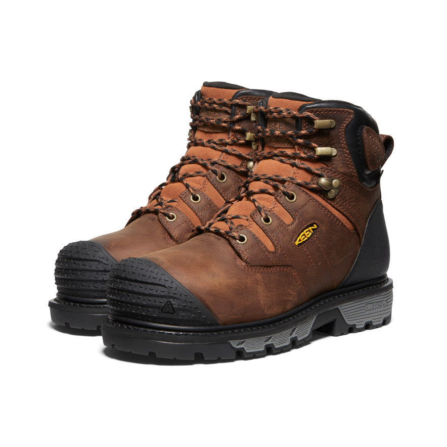Keen Men's Camden 6" Waterproof Boot INT MET (Carbon Toe) Leather Brown/Black