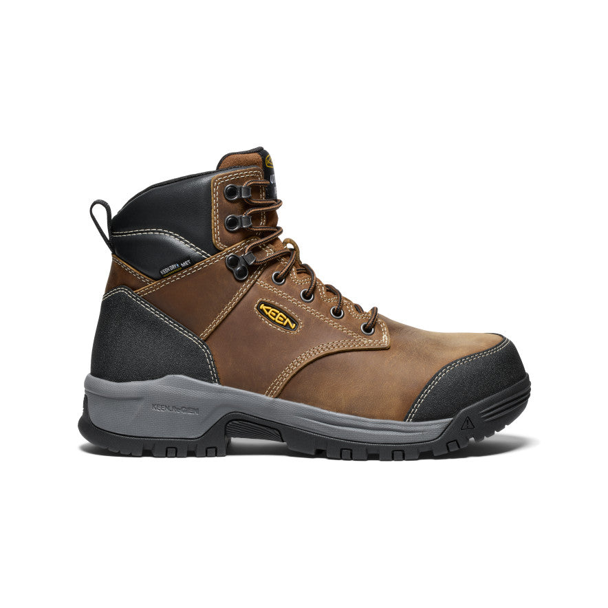 Keen Men's Evanston 6" Waterproof Boot INT MET (Carbon Toe) Bison/Black