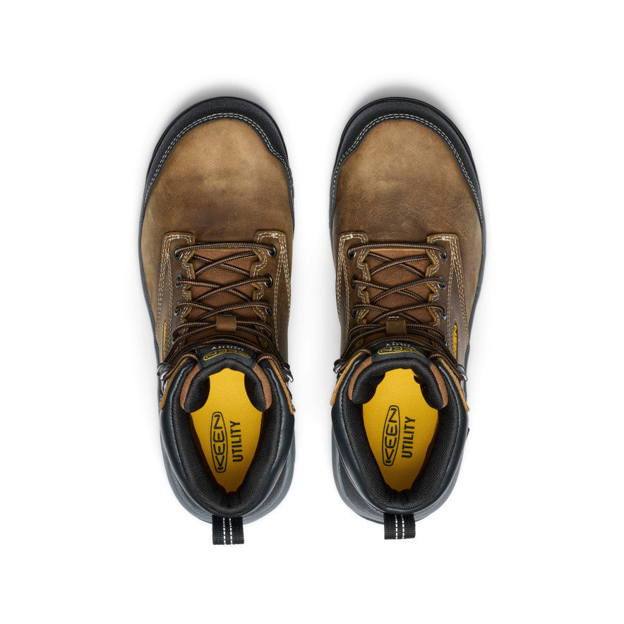 Keen Men's Evanston 6" Waterproof Boot INT MET (Carbon Toe) Bison/Black