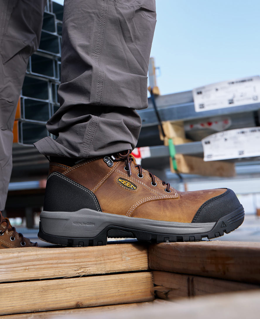 Keen Men's Evanston 6" Waterproof Boot INT MET (Carbon Toe) Bison/Black