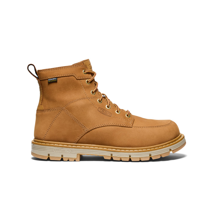 Keen Men's San Jose 6" Waterproof 90° Heel Boot (Soft Toe) Bistre/Gum