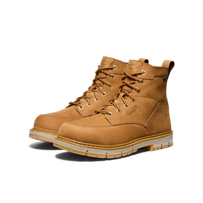 Keen Men's San Jose 6" Waterproof 90° Heel Boot (Soft Toe) Bistre/Gum