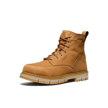Keen Men's San Jose 6" Waterproof 90° Heel Boot (Soft Toe) Bistre/Gum