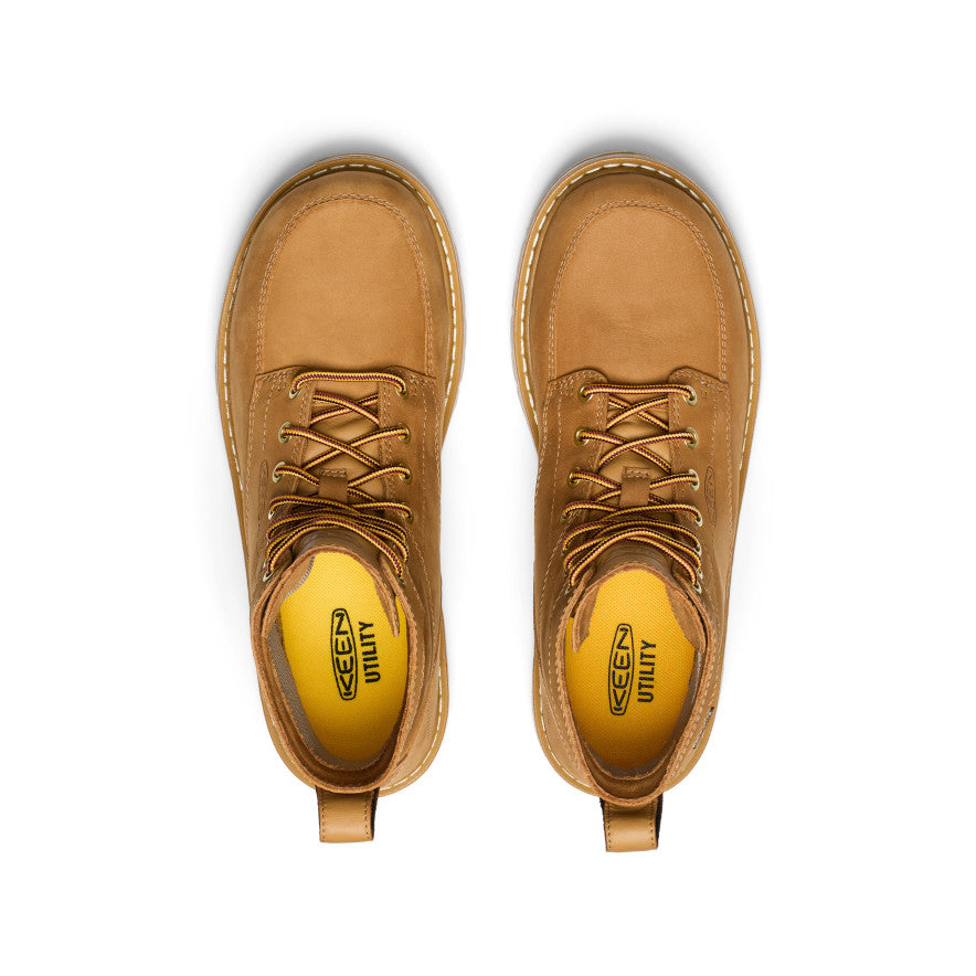 Keen Men's San Jose 6" Waterproof 90° Heel Boot (Soft Toe) Bistre/Gum