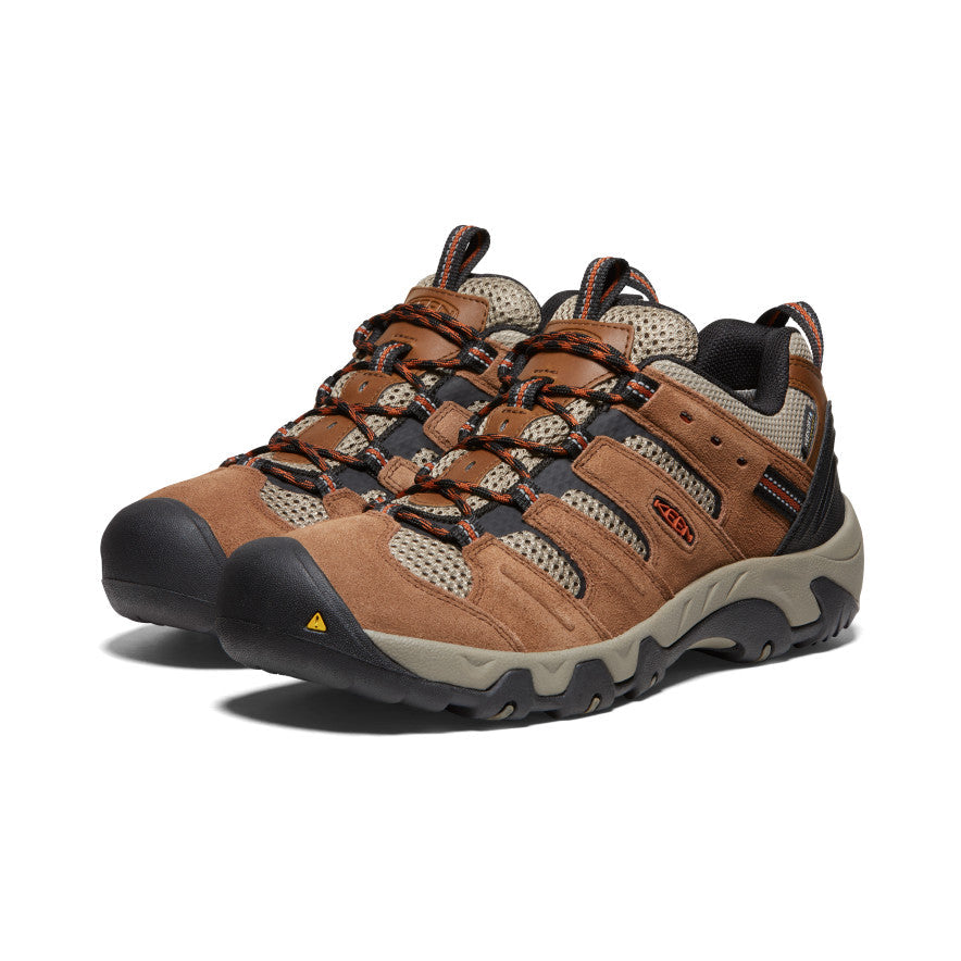 Keen Men's Headout Waterproof Hiking Shoe Bison/Fossil Orange