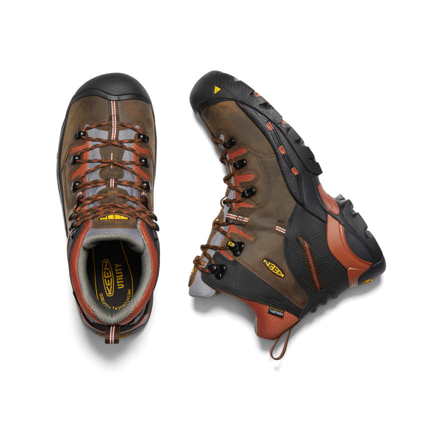 Keen Men's Pittsburgh 6" Waterproof Boot (Soft Toe) Cascade Brown/Bombay Brown