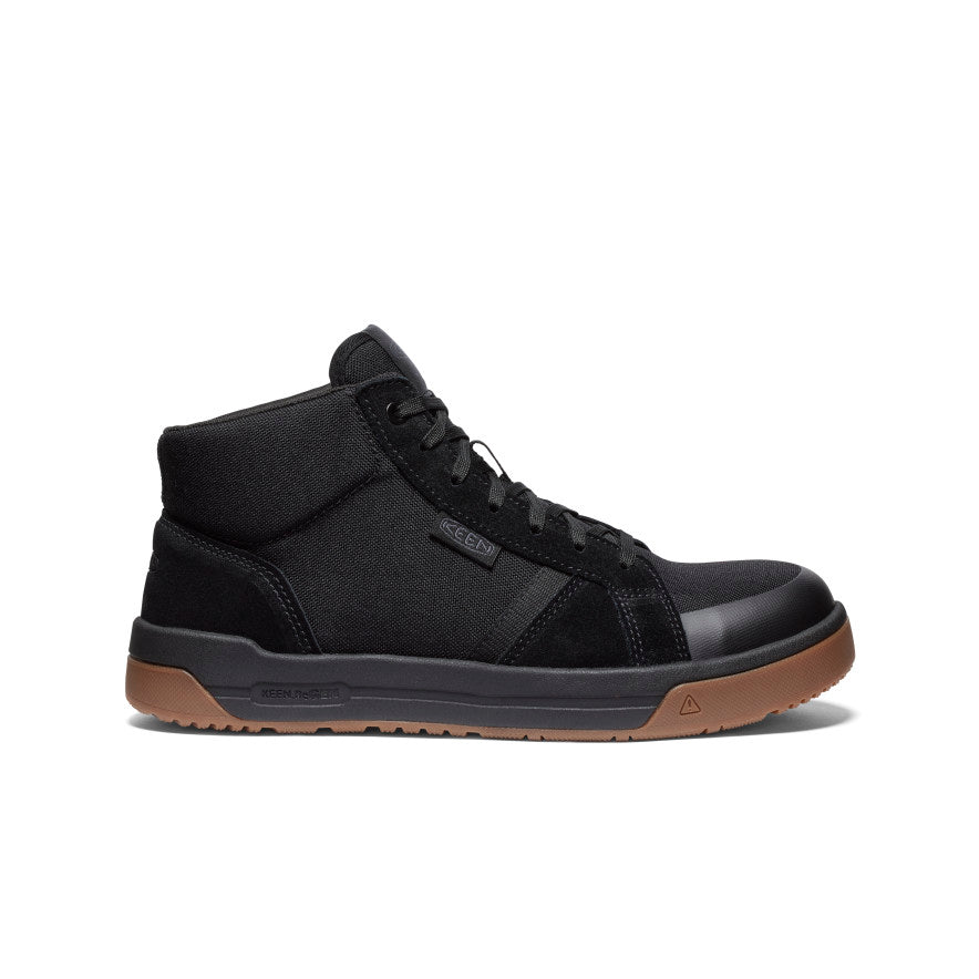 Keen Men's Kenton Mid Work Shoe (Carbon Toe) Black/Gum