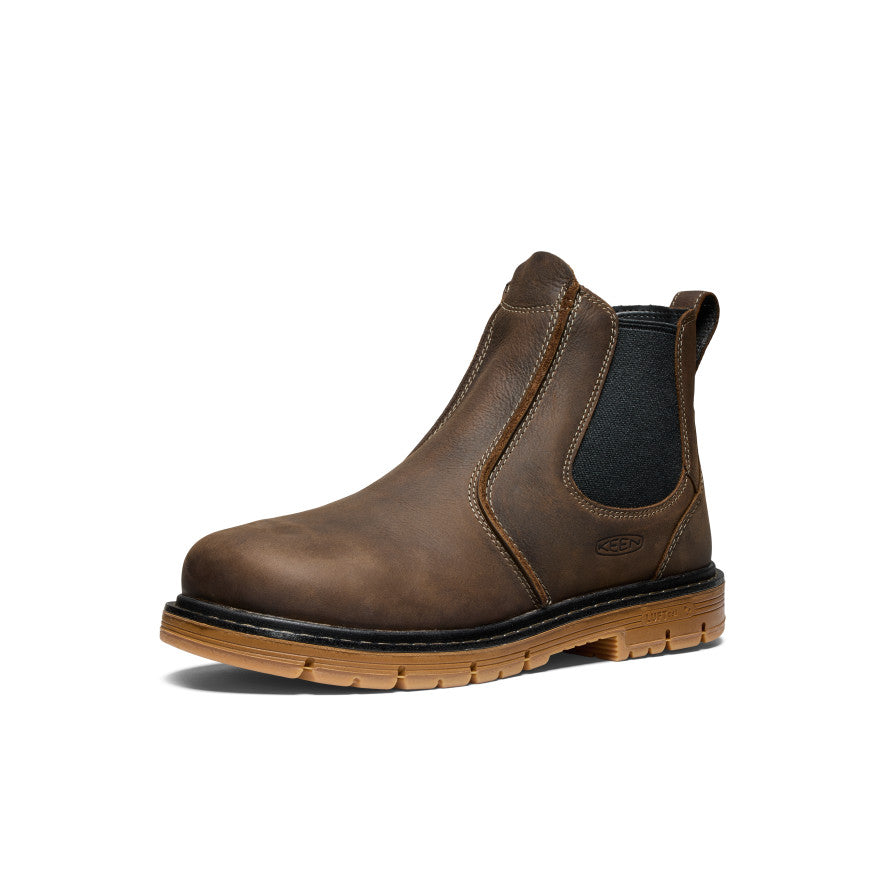 Keen Men's San Jose Chelsea 90° Heel Boot (Aluminum Toe) Cascade Brown/Gum