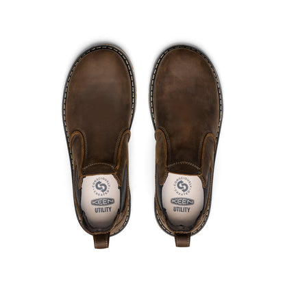 Keen Men's San Jose Chelsea 90° Heel Boot (Aluminum Toe) Cascade Brown/Gum