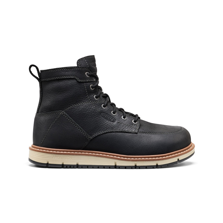 Keen Men's San Jose 6" Boot (Aluminum Toe) Black/Caramel Cafe