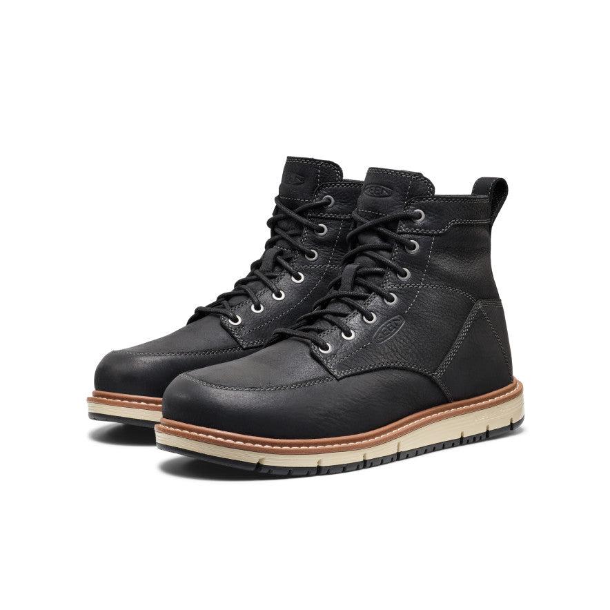 Keen Men's San Jose 6" Boot (Aluminum Toe) Black/Caramel Cafe