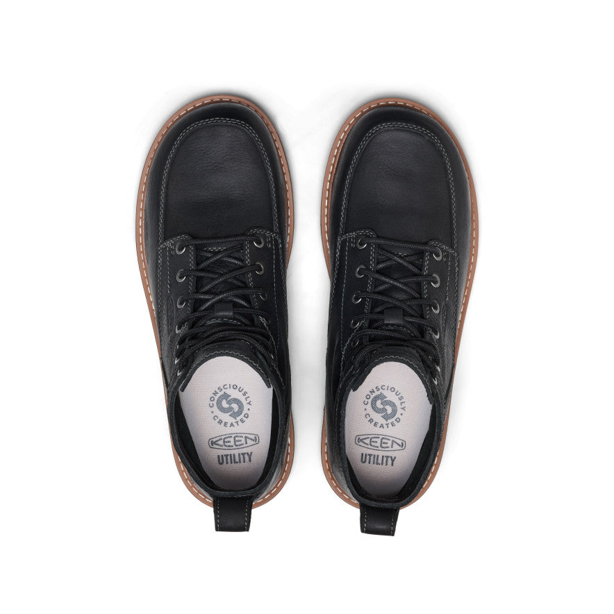 Keen Men's San Jose 6" Boot (Aluminum Toe) Black/Caramel Cafe