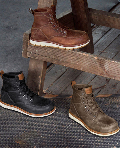 Keen Men's San Jose 6" Boot (Aluminum Toe) Black/Caramel Cafe