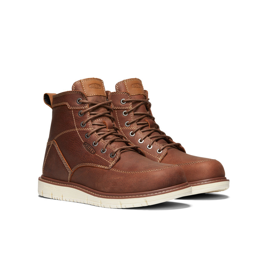 Keen Men's San Jose 6" Boot (Soft Toe) Gingerbread/Off White