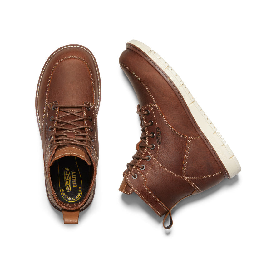 Keen Men's San Jose 6" Boot (Soft Toe) Gingerbread/Off White